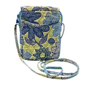 Vera Bradley Blue and Green Floral Patterned Crossbody Bag